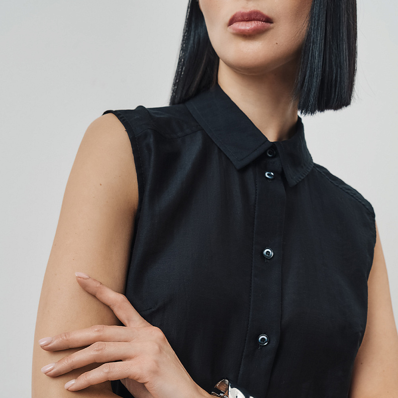 Блуза (топ) О24.Ш46.375/1 сумеречный черный