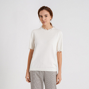 Пуловер В25.ТИ80.245/2 молочный зефир