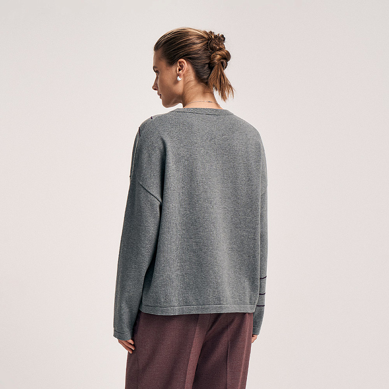 Пуловер О25.ТИ80.259 пепельная комета