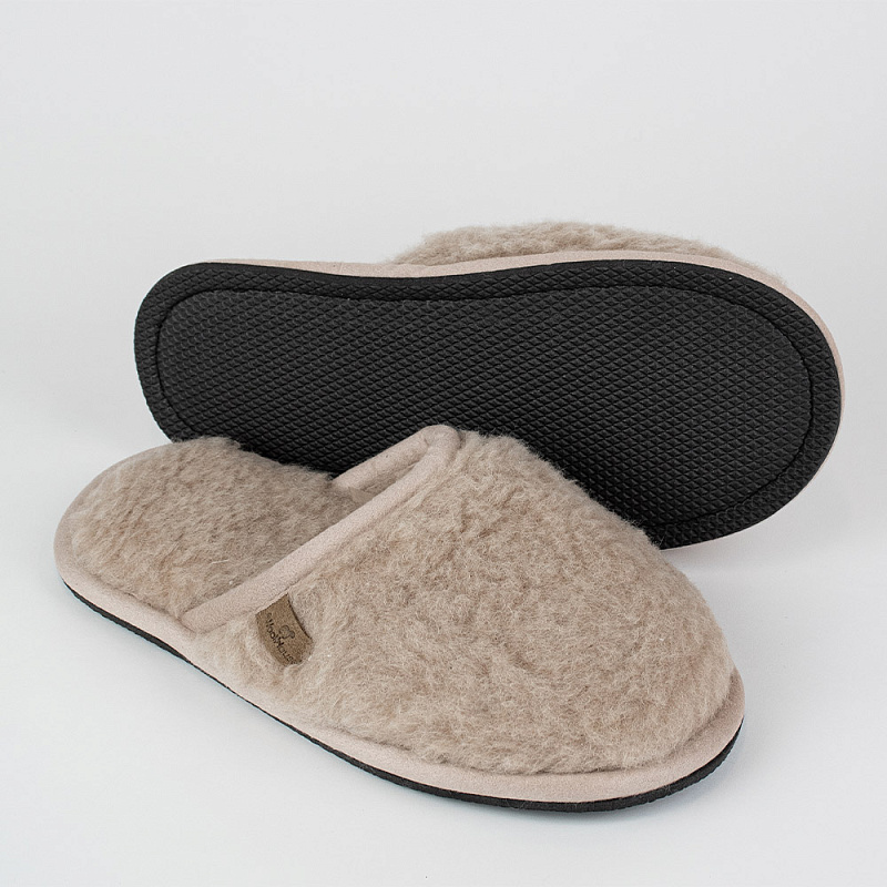 Домашние тапочки Меринос бежевый