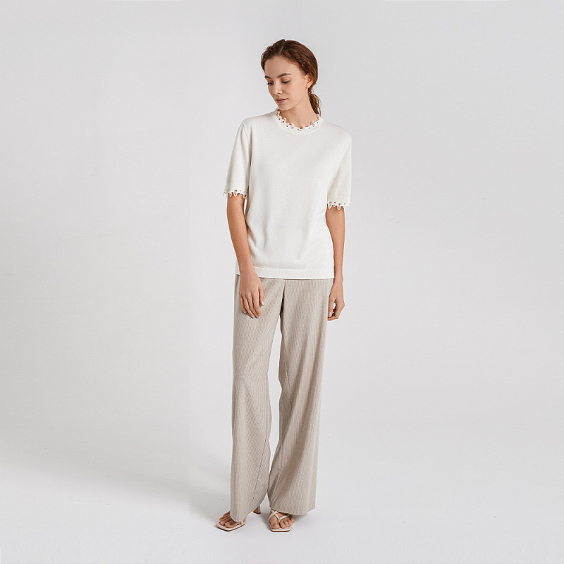 Пуловер В25.ТИ80.245/2 молочный зефир