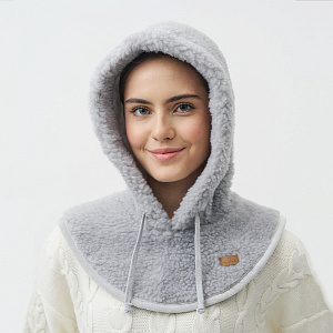 Шапка капор меховой серый