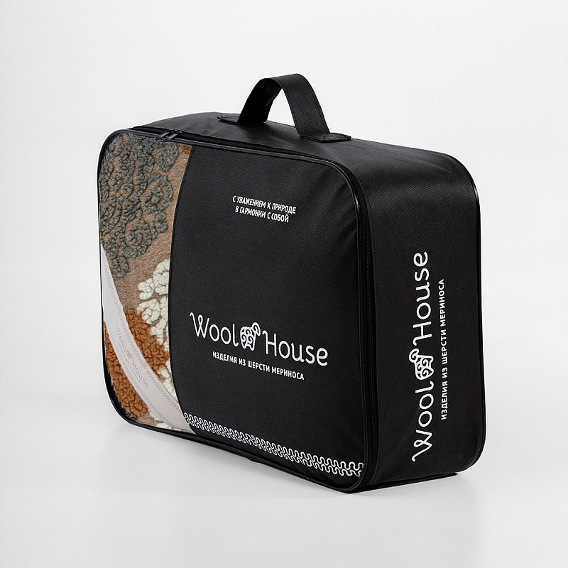 Плед Колористика орнамент коричневый