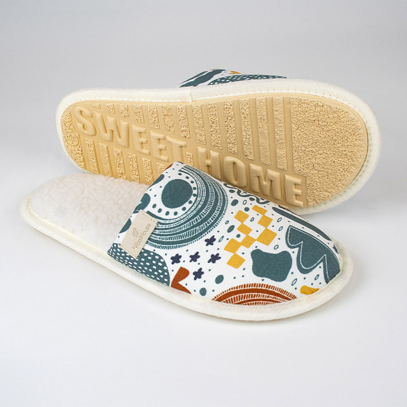 Домашние тапочки Этника молочный