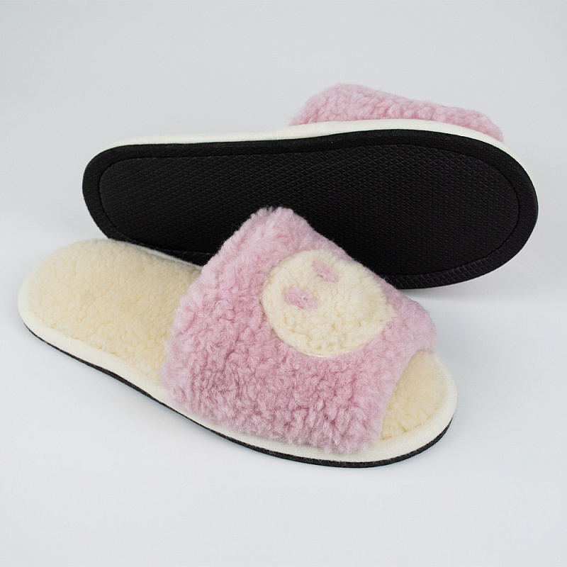 Домашние тапочки Смайлик розовый