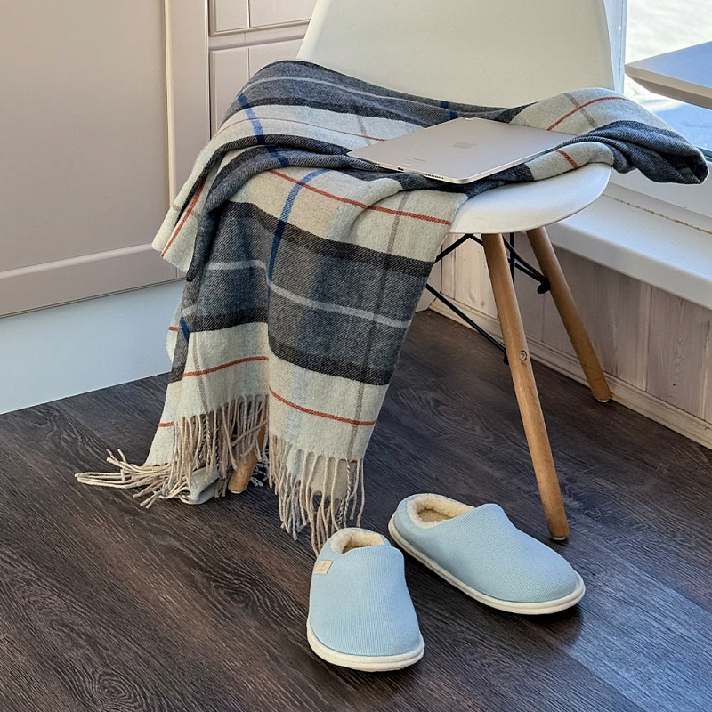 Плед Тревизо синяя клетка