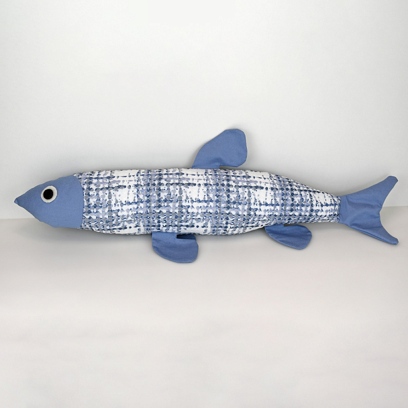 Подушка-валик Тунец Юрец, синяя