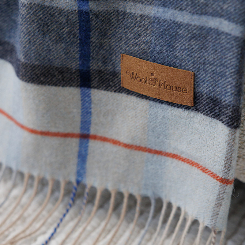 Плед Тревизо синяя клетка